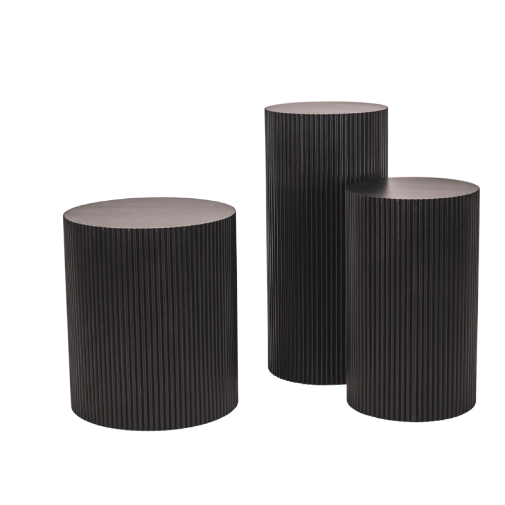 Side Table / Pillar- Cylinder - MDF - Black -30x54cm