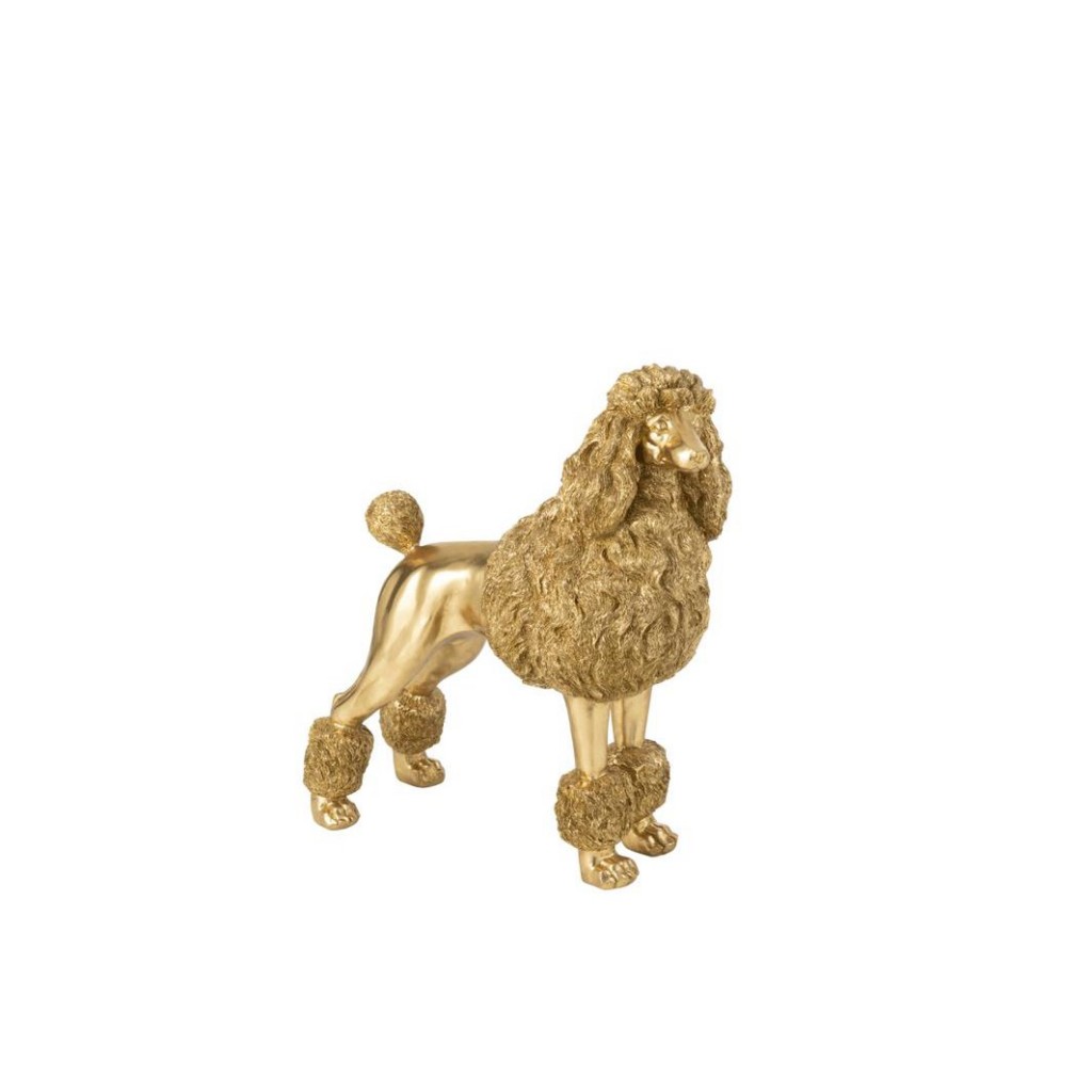 J-Line Poedel Staand Polyresin Goudkleurig Large
