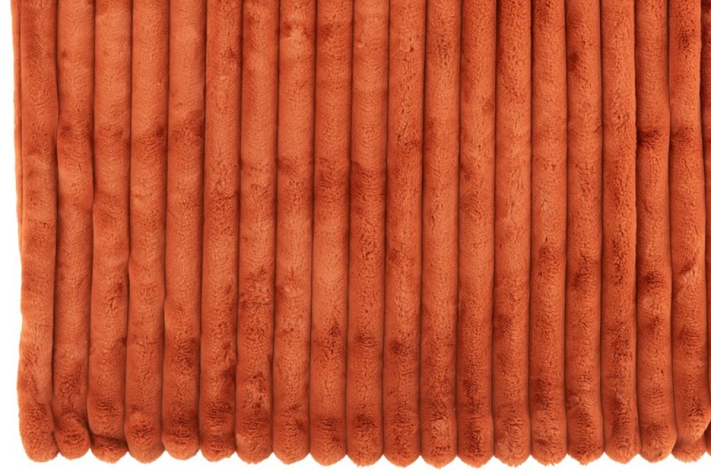 J-Line plaid Large Corduroy - polyester - roest - 180 x 130 cm