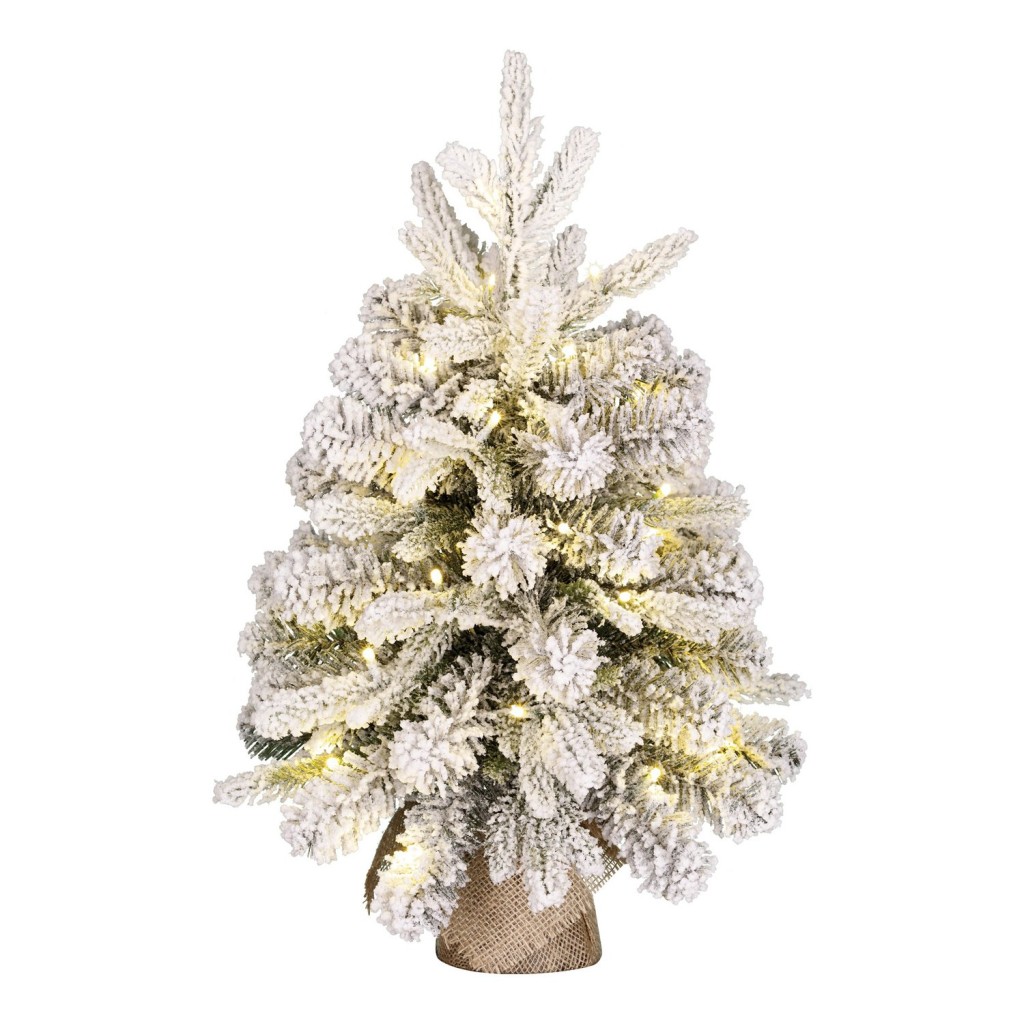 Grimshaw Kunstkerstboom in Pot met LED Verlichting en Timerfunctie - H60 x  Ø45 cm - Groen