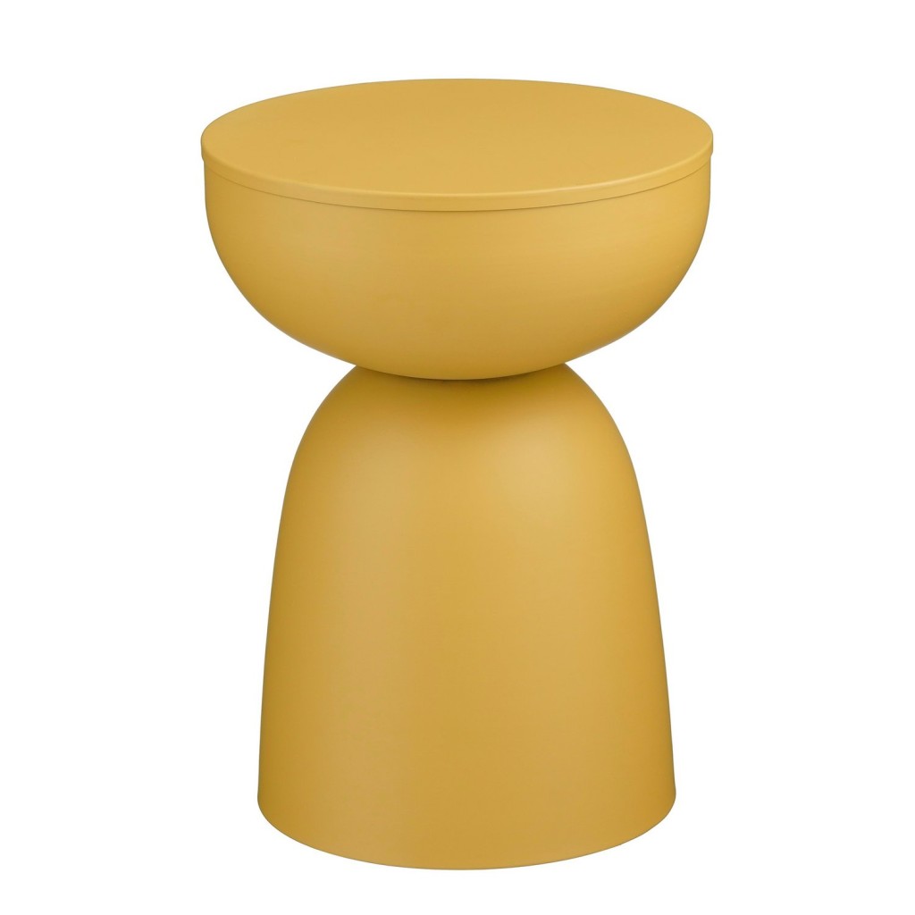 Elliot Bijzettafel - H45 x Ø32 cm - IJzer - Okergeel