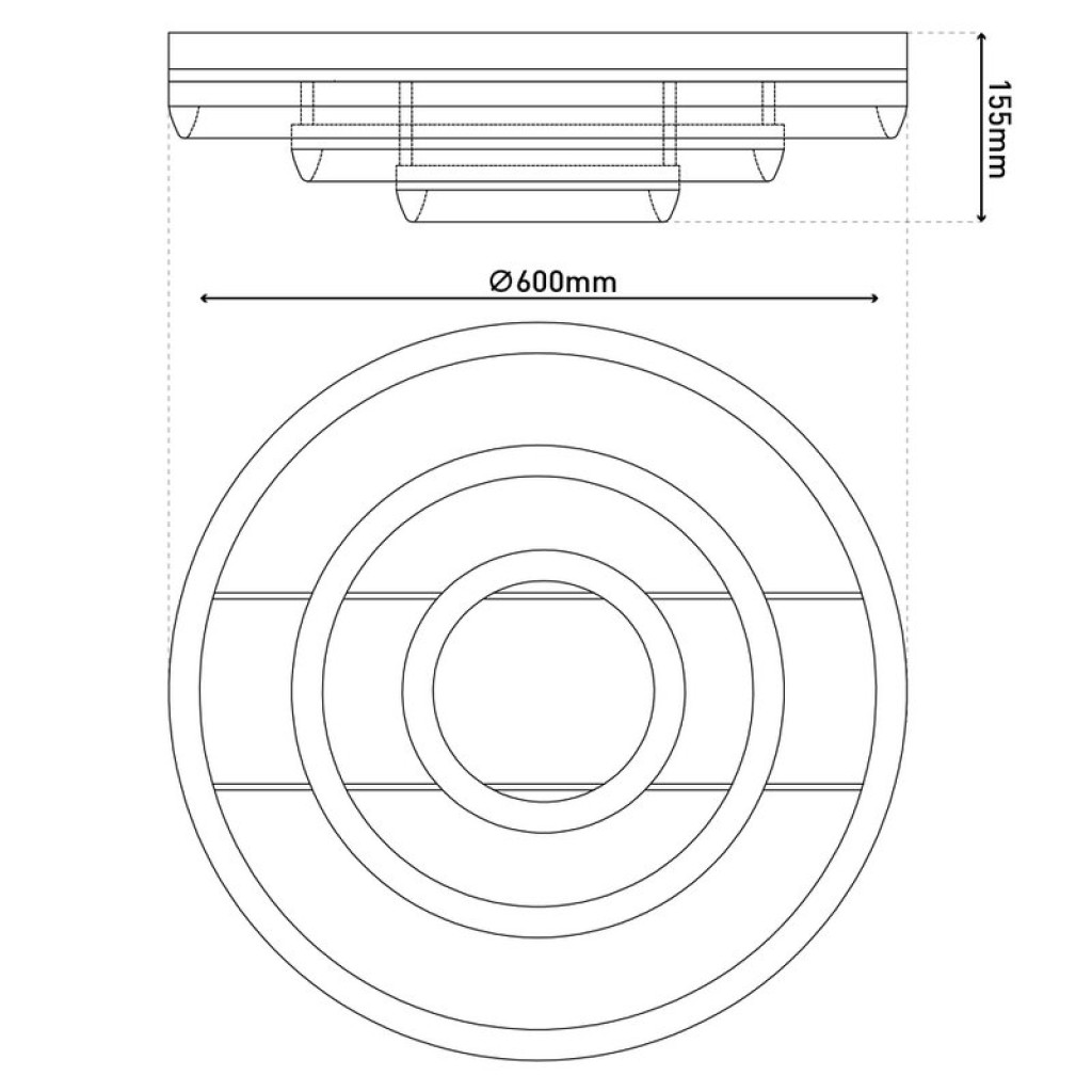 LED CCT ceiling light "Circulo" made of black metal and sand-colored plastic Ø 60 cm