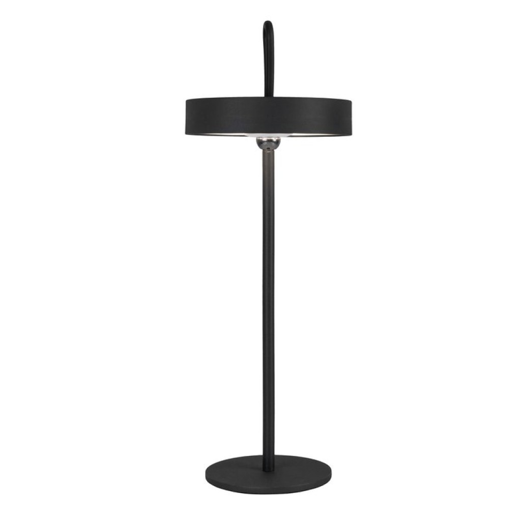 LED battery table lamp magnetically "Ella" for outside and inside, made of metal and plastic in black, 35 cm high
