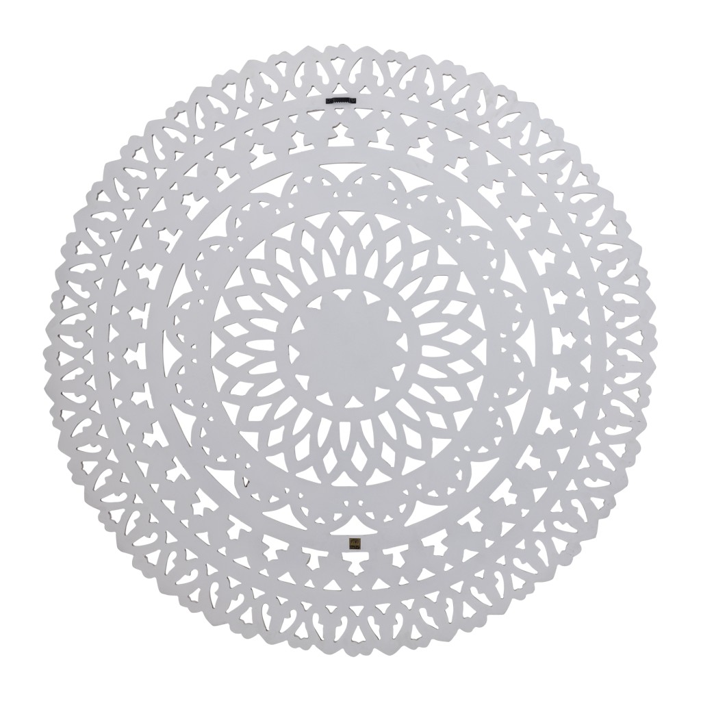 Farris Cream Round Mdf Wall Panel Carved L