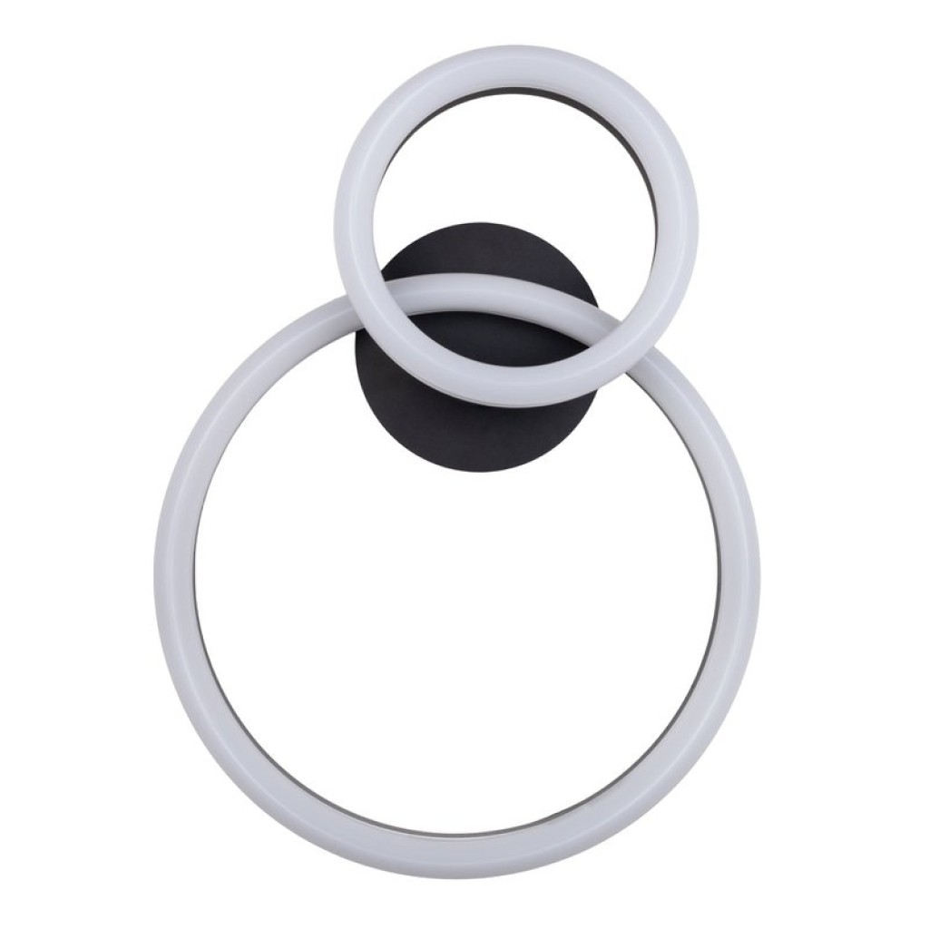 LED CCT ceiling light "Circulo" made of black metal and sand-colored plastic 53 cm long