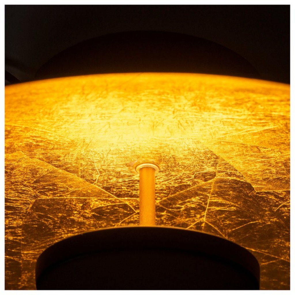 LED ceiling lamp "Firenze" metal ceiling lamp in black, and gold, LED firmly installed, lighting for living room, office or the entrance rod 30 cm diameter