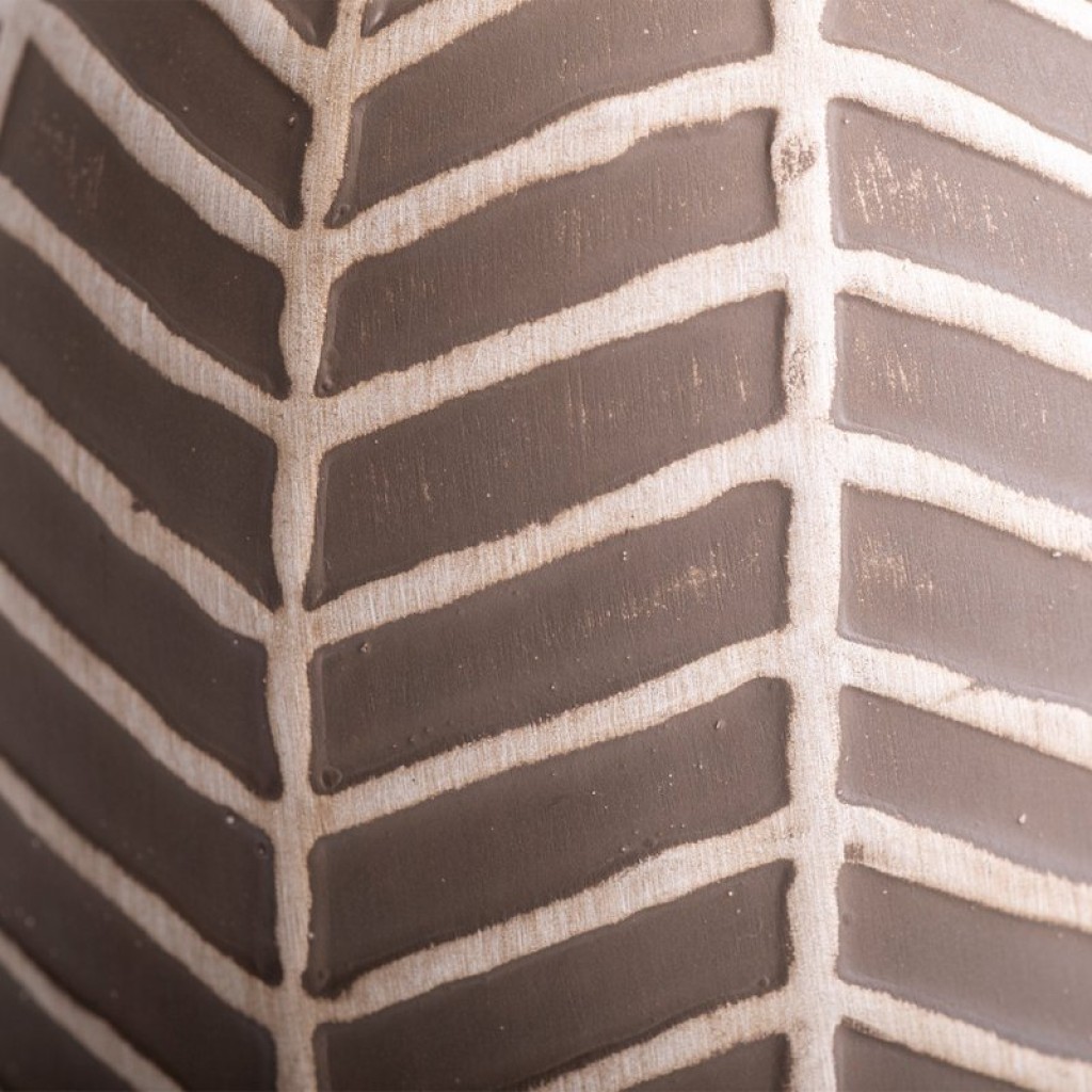 Keramik-Tischleuchte "FOLIO" braun, Tischlampe aus Keramik in Braun, mit E14-Fassung, für Esszimmer, Wohnzimmer, Diele oder Büro, 27,50cm hoch