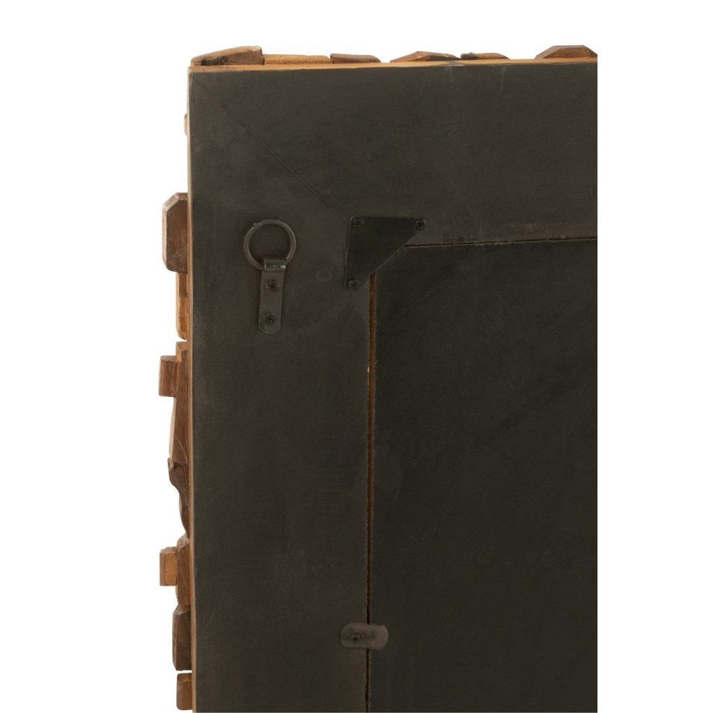 J-Line spiegel Syma - hout/spiegel - naturel - small - 90 x 90 cm