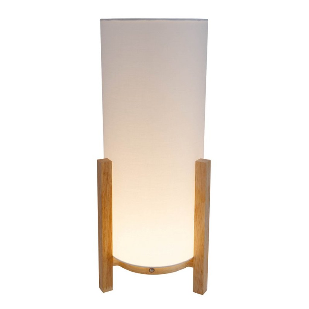 Ackitical lamp "Madita" 48 cm high, in white/nature, with integrated LED, dimmable with touch sensor