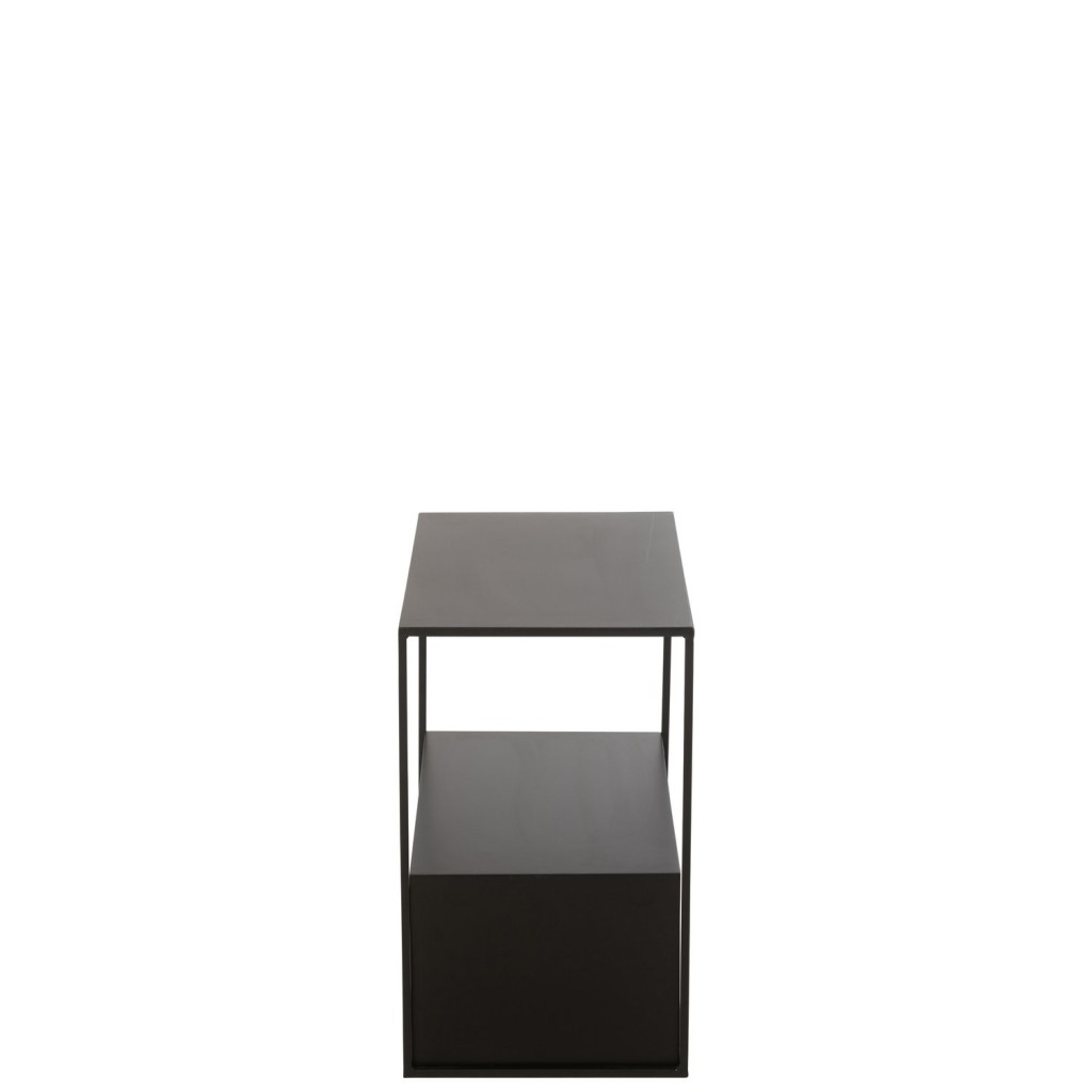 J-Line Bijzettafel Rechthoek Metaal/Mdf Zwart