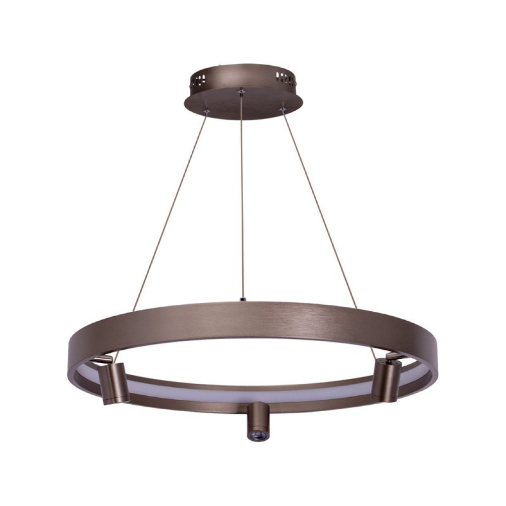 LED Pendelleuchte ""TRISTAN", moderne Pendellampe aus Metall und Kunststoff in Stahl-blank, die LEDs sind fest verbaut. Mit ca. 58 cm Ødie ideale Beleuchtung für Wohnzimmer, Esszimmer oder Küche.