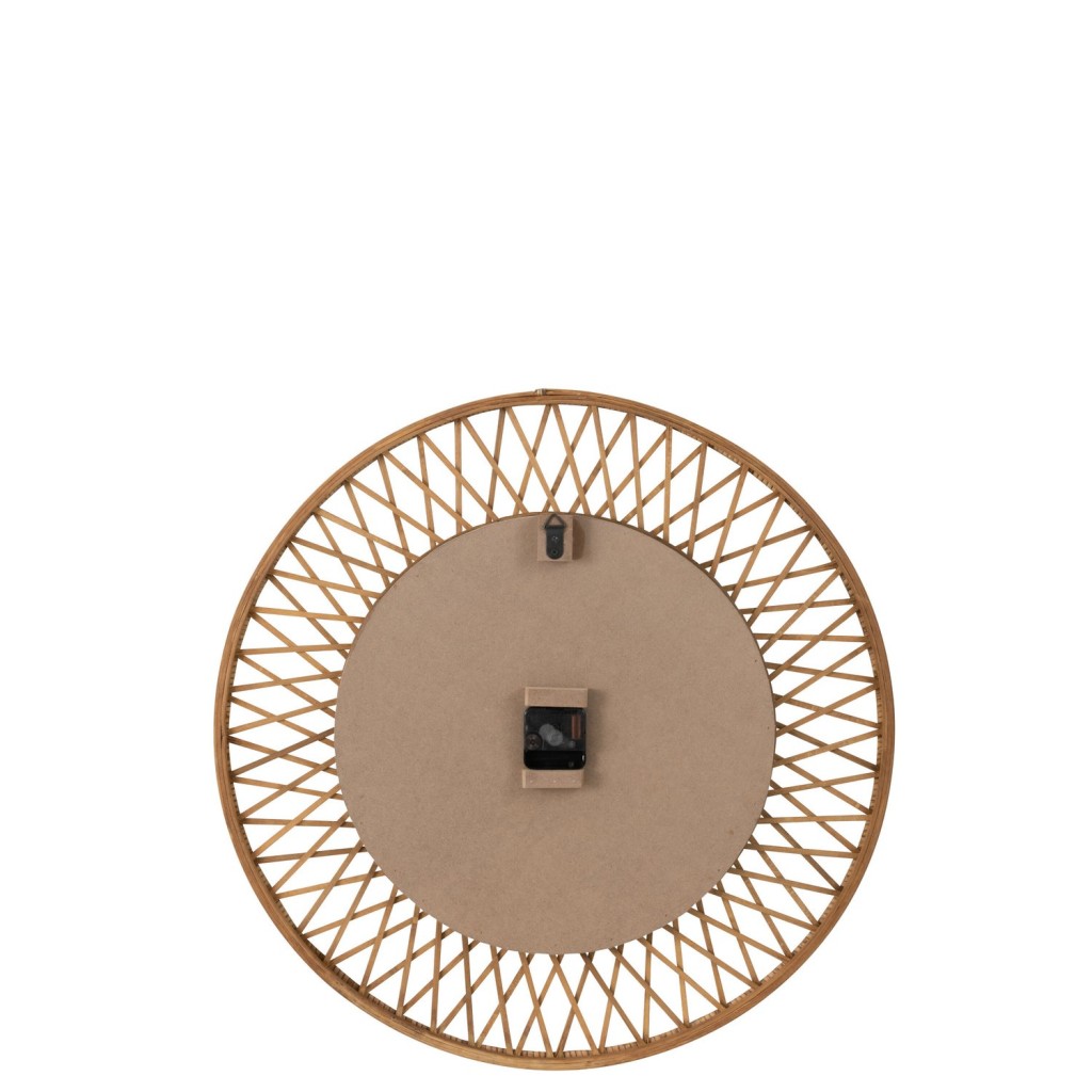 J-Line klok Wonder - rotan - naturel/wit - large - Ø 61.5 cm