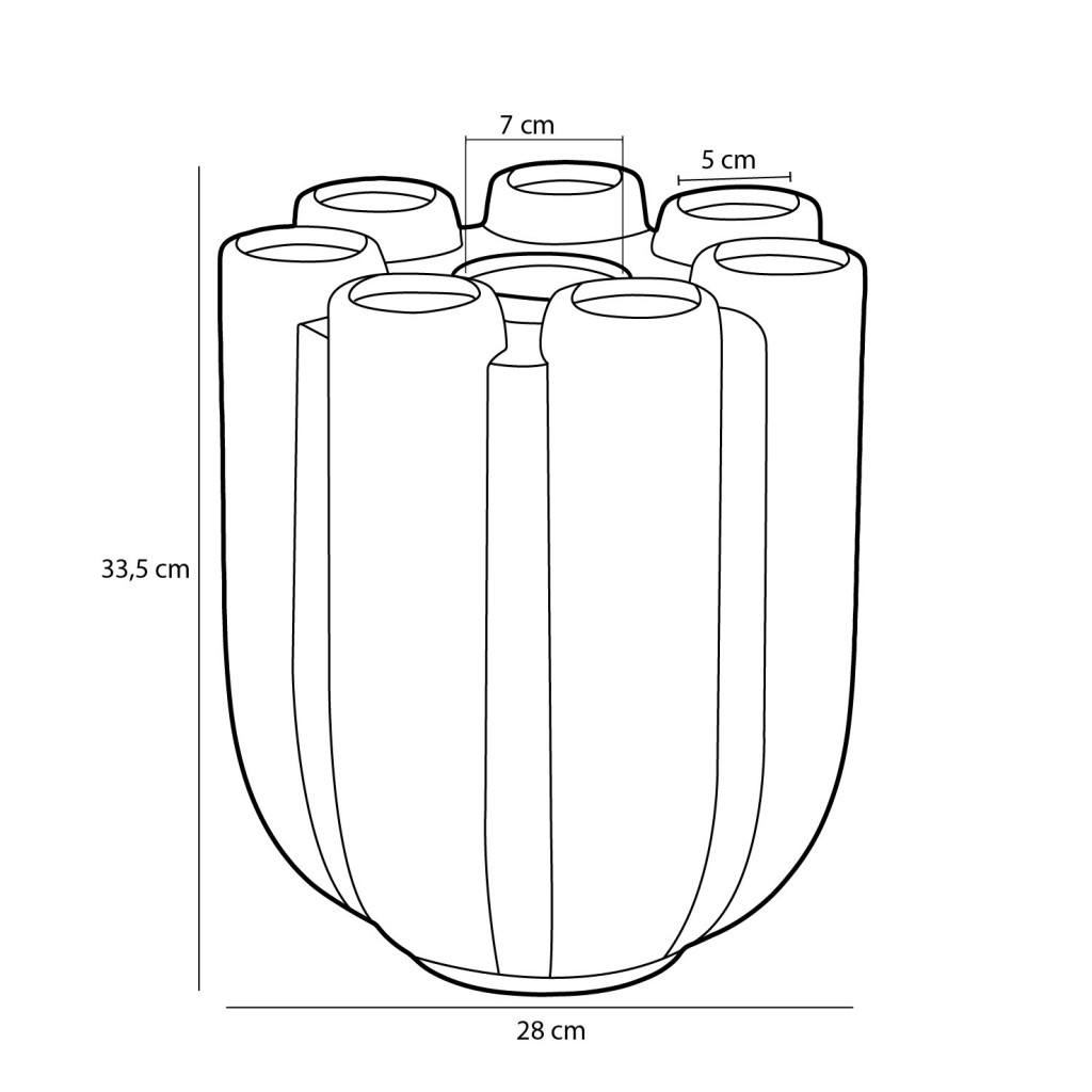 Minda Tulpenvaas - H34 x Ø28 cm - Keramiek - Oranje