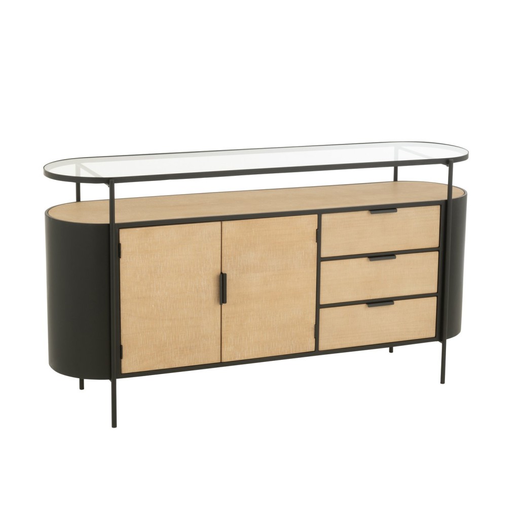 J-Line Kast Ovy Ijzer Naturel/Zwart