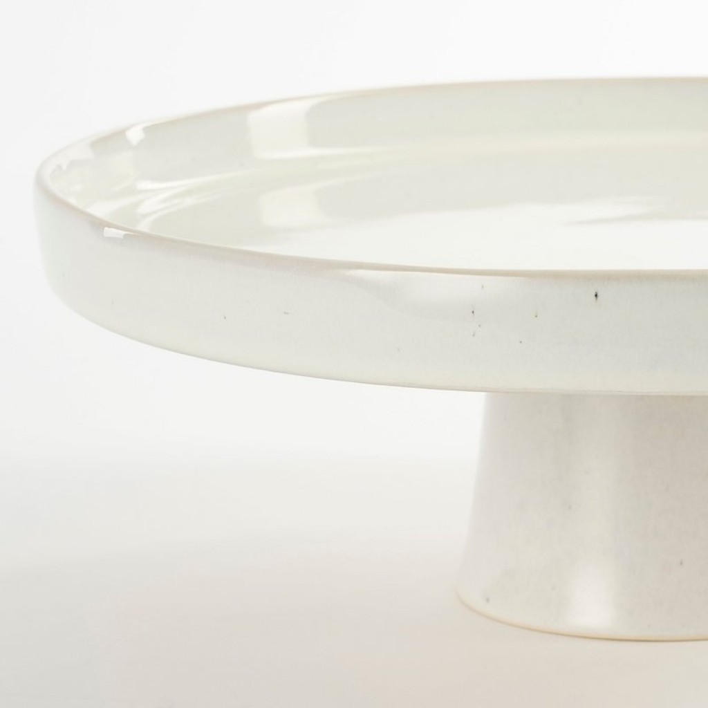 Racco Cake Stand - H11 x Ø28 cm - Stoneware - Off White