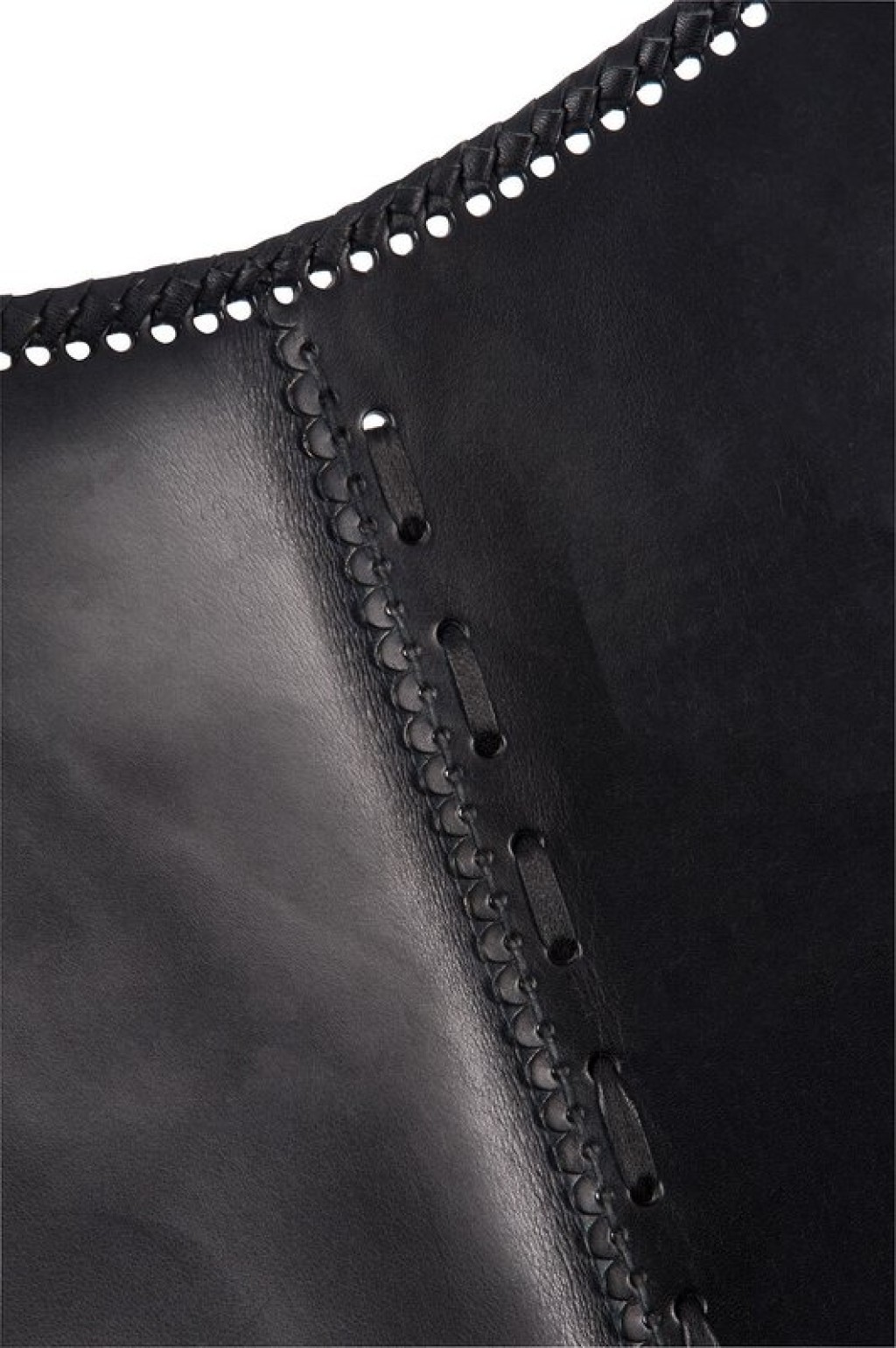 J-Line Lounge chair - leather/metal - black
