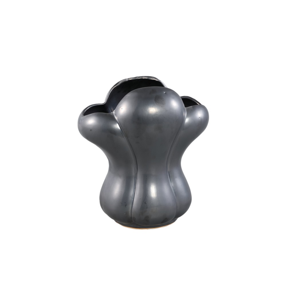 Mellie Black France Lily Flower Ceramic Vase M
