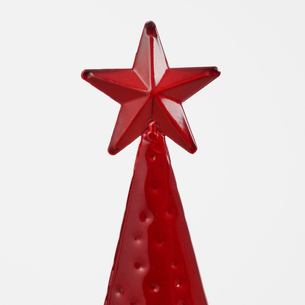 Decoratie Kerstboom - L15 x B8 x H68 cm - IJzer - Rood