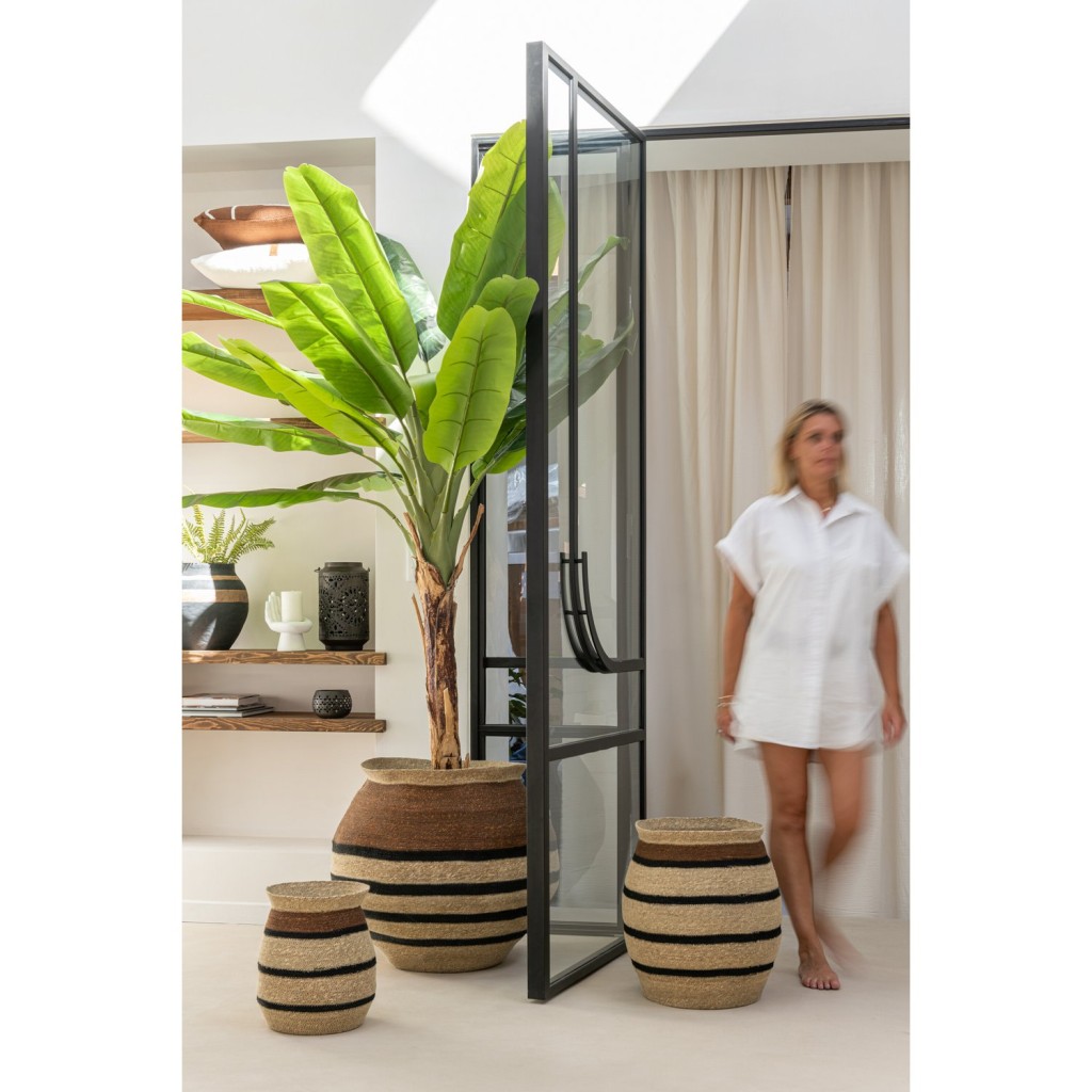 J-Line Set Van 3 Manden Rond Gestreept Marie Zeegras Bruin Zwart