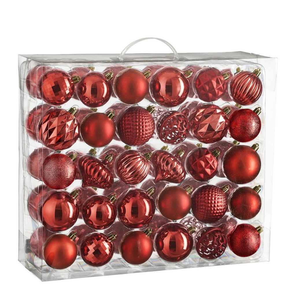 Kerstballen Set - 60 Stuks - Ø7 cm - Onbreekbaar - Rood