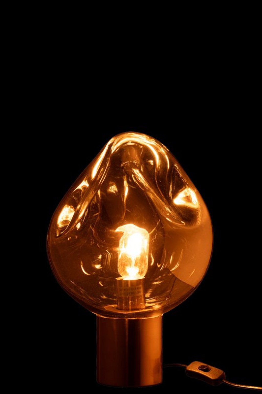 J-Line Lamp Gold Metal/Glass Gray