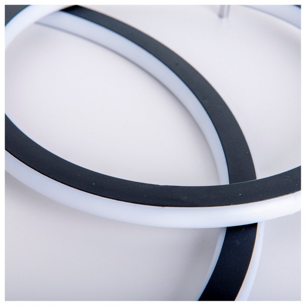LED ceiling light "Kirk", made of metal in black, integrated LEDs, lighting for living room, office or entrance area