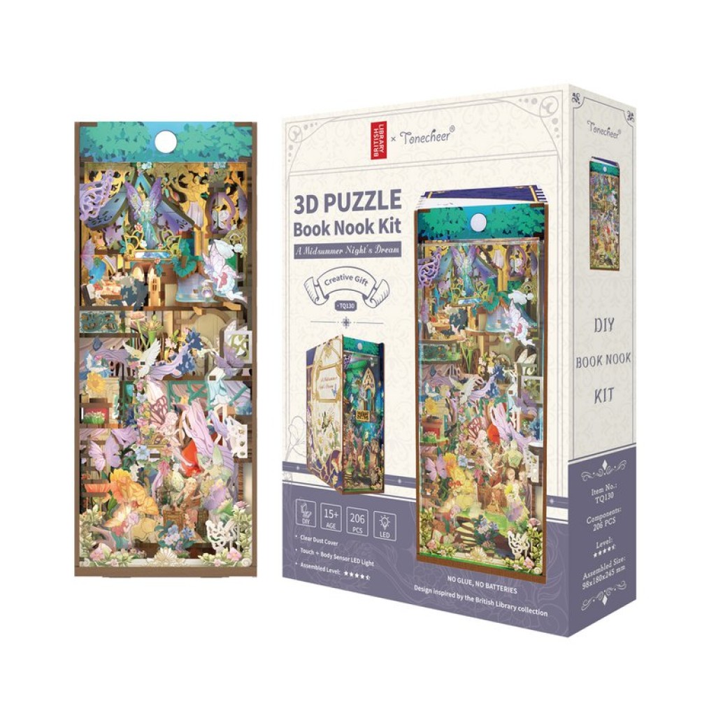 DIY Book Nook Bookend A Midsummer Night's Dream Including Dust cover, Tone-Cheer, TQ130, 18 x 9.8 x 24.5 cm