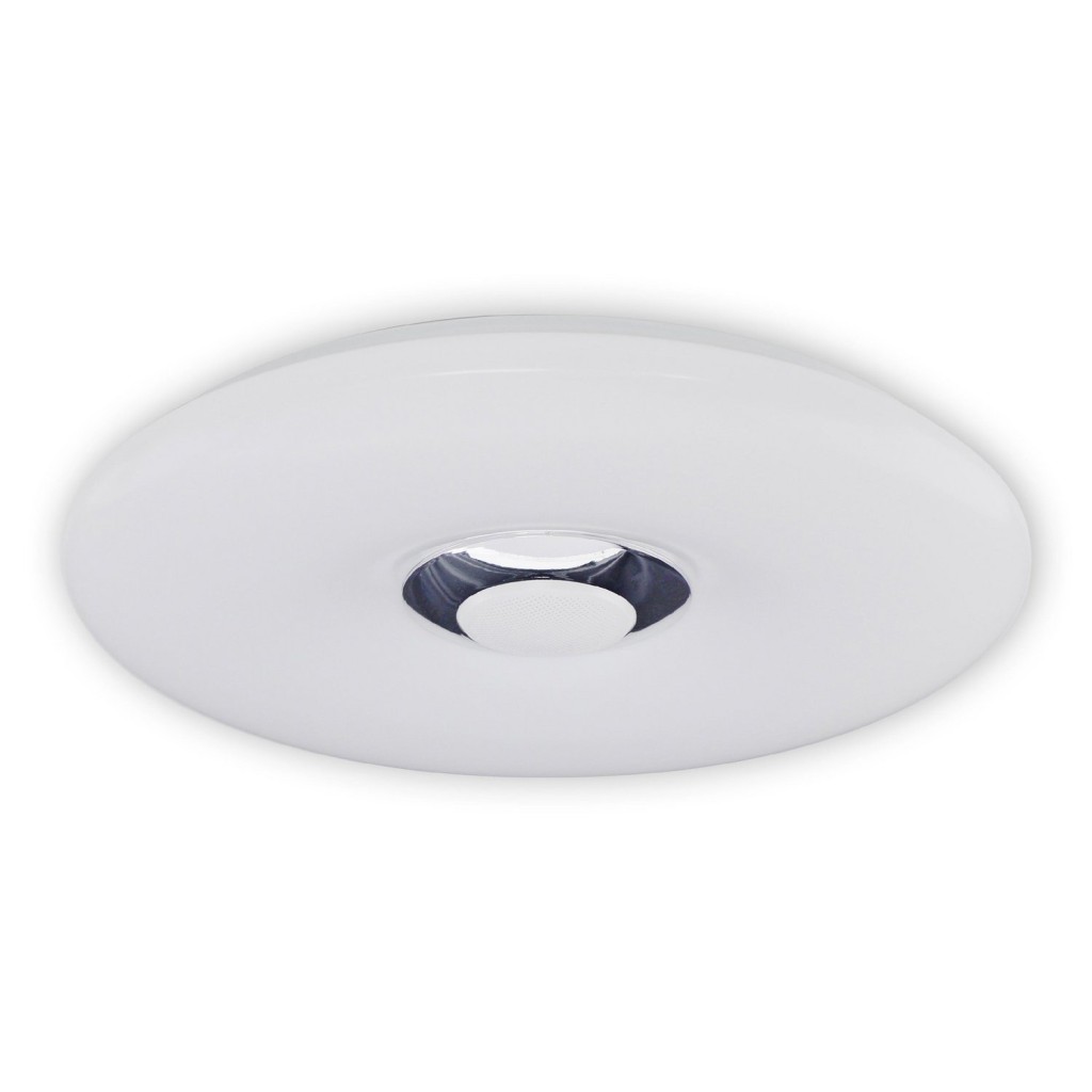 LED -plafondlicht "Nashville" Ø 40 cm, vele functies, gemaakt van metaal en plastic, wit, met geïntegreerde LED's, verlichting voor woonkamers, gang of kantoor