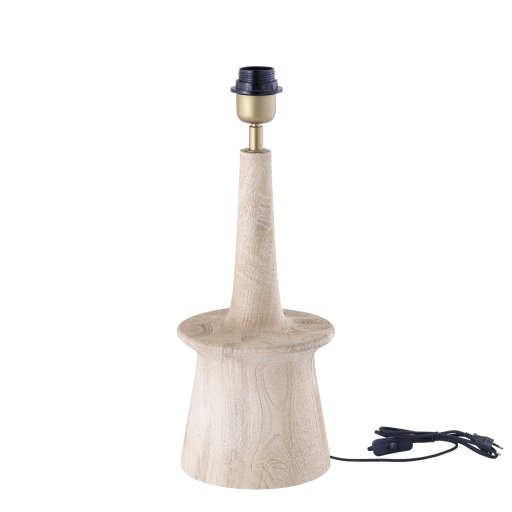 Caelin Natural Mango Wood Table Lamp Narrow Round