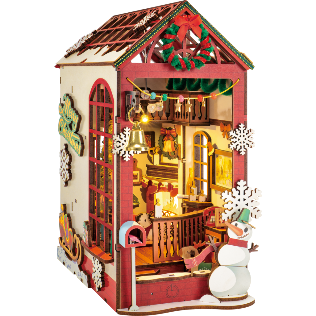 Robotime, DIY Book Nook Boekensteun Christmas Indoor Scene, TGC07, 21,8x13,6x24,7 cm