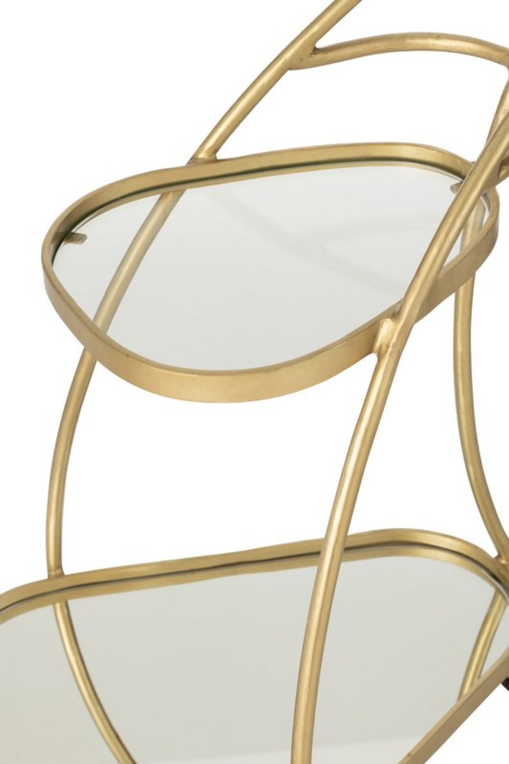 J-Line Service Cart Triangular Metal/Mirror Gold