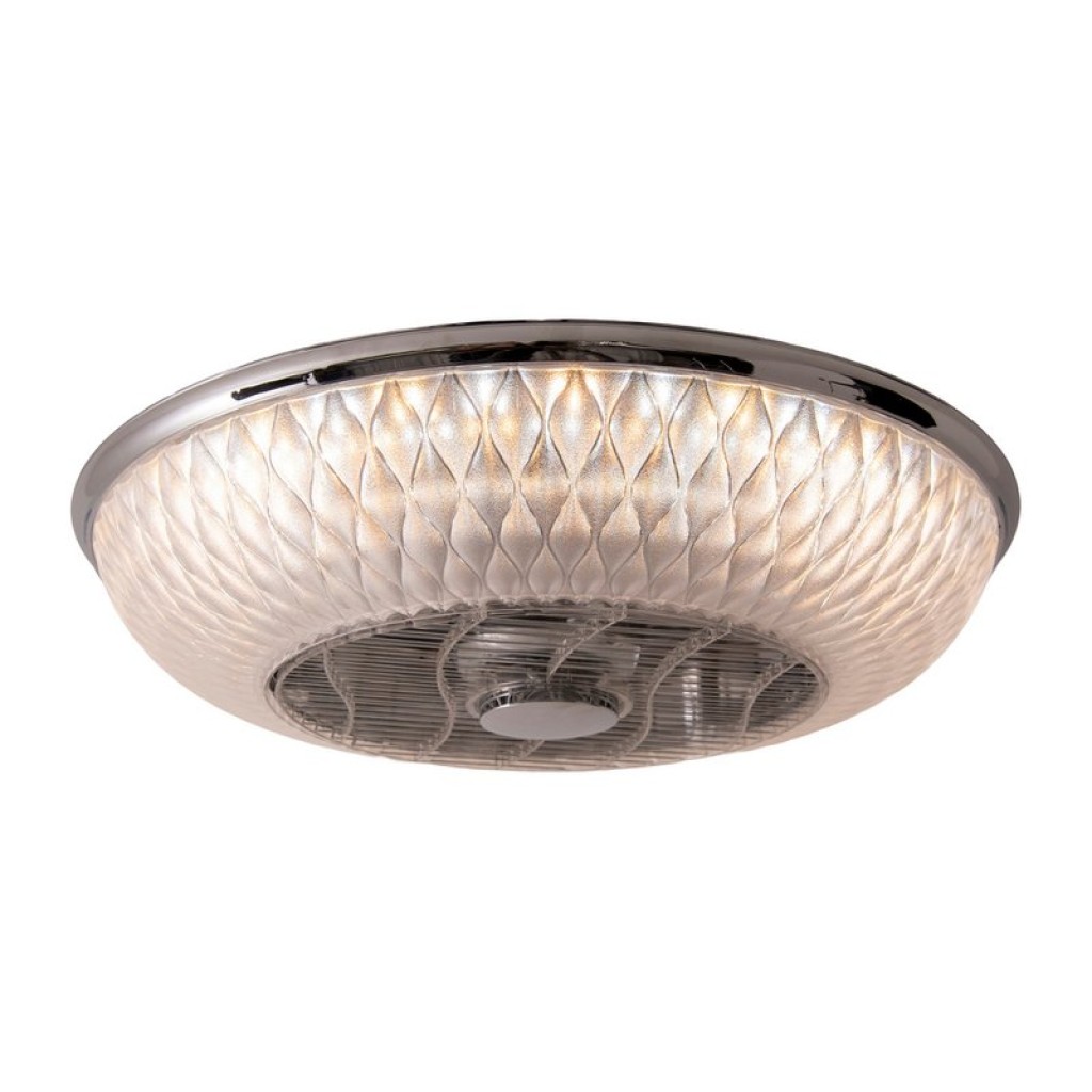 LED ceiling light "Viento" with fan, made of metal and plastic, with integrated LEDs, lighting for living rooms or office