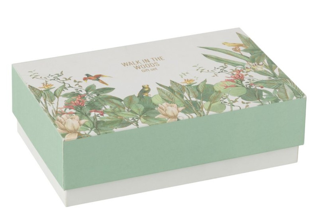 J-Line Geschenkset Geurkaars+Geurolie Walk In The Woods Groen
