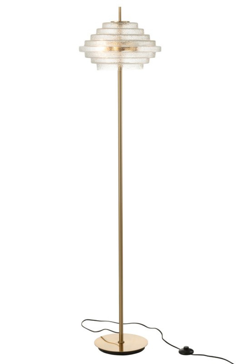 J-Line Foot Lamp LED Gold Metal/Glass Translucent