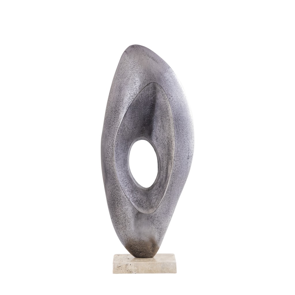Kellaine Nickel Casted Alu Statue Travertine Base