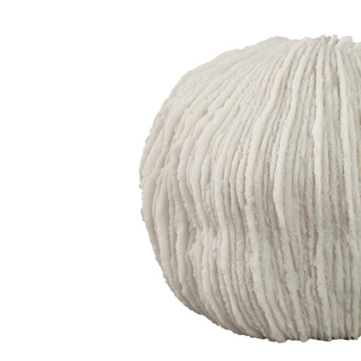 Graeme White Poly Round Coral LED Lamp Ribbed