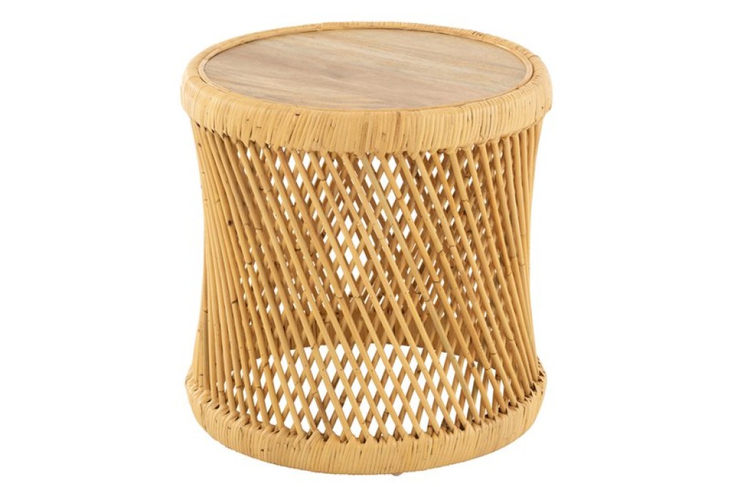 J-Line side table Cylindrical - rattan - natural