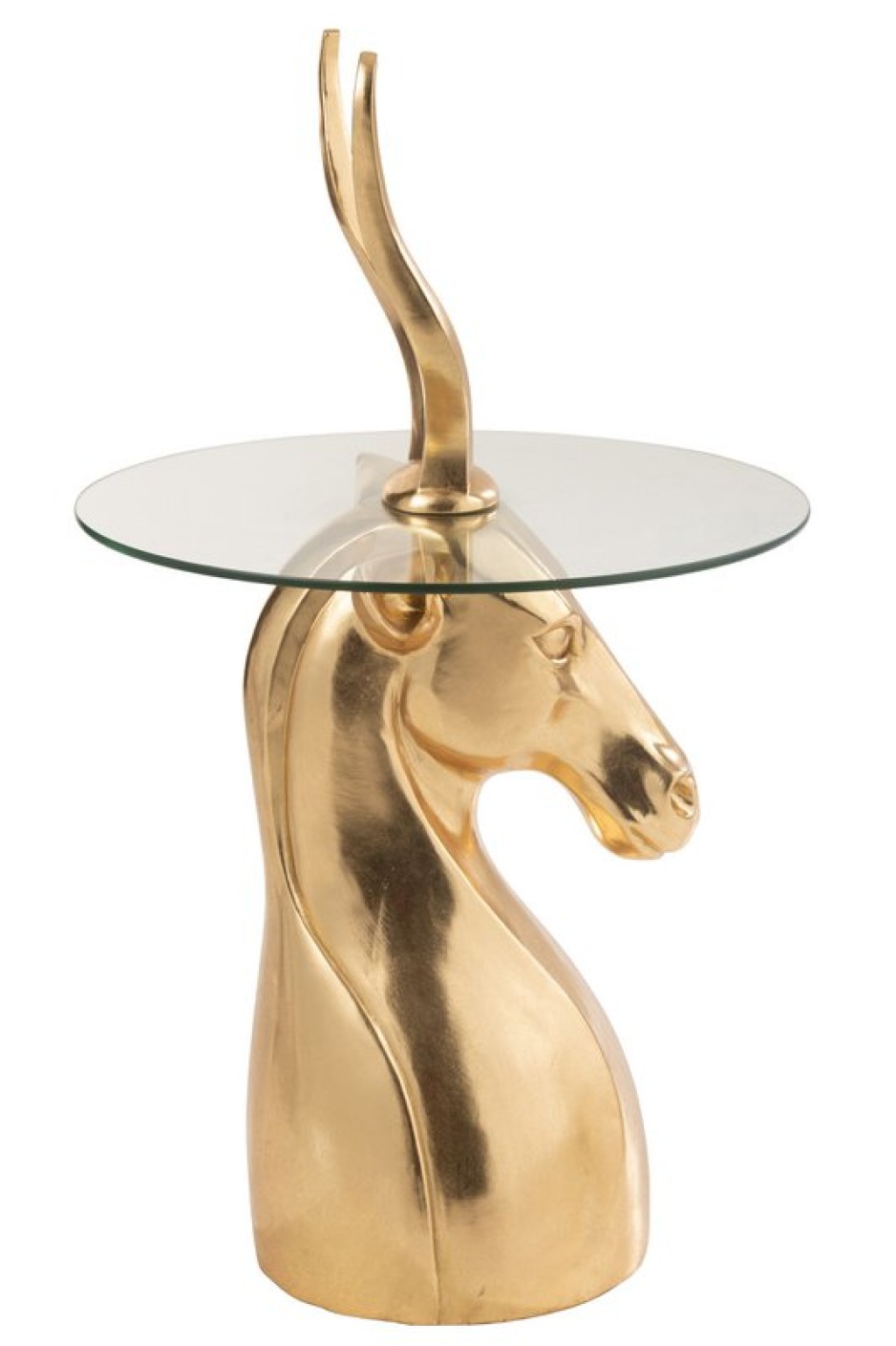J-Line Side table Antelope Resin/Glass Gold