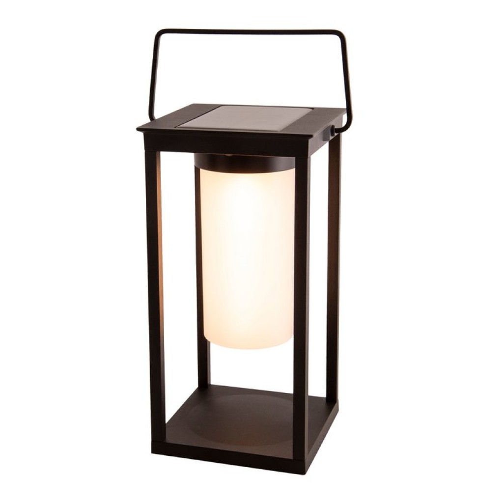 LED camping/skirting lamp H: 28cm, for outside, skirting lamp - metal and plastic in black, with integrated LED