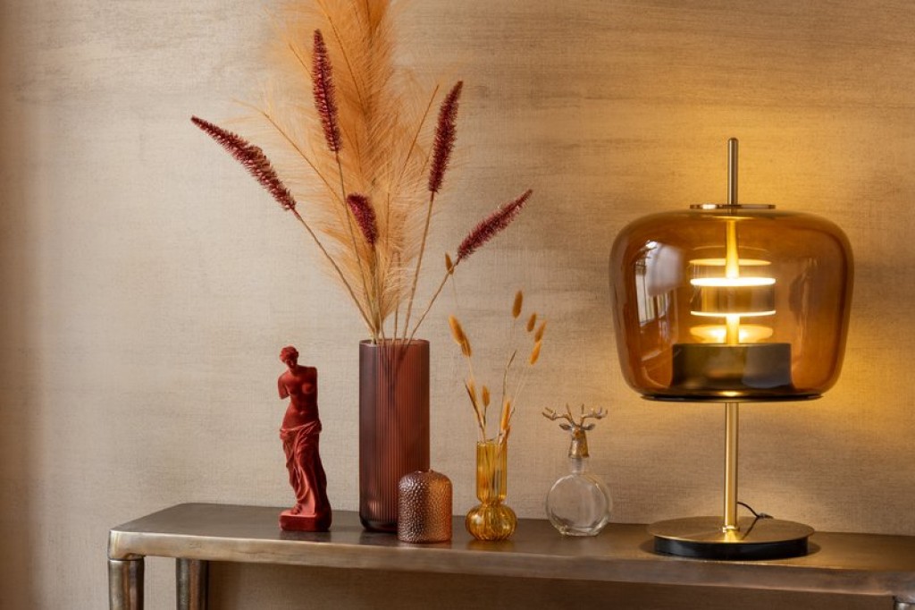 J-Line lamp - glass - brown - LED lights