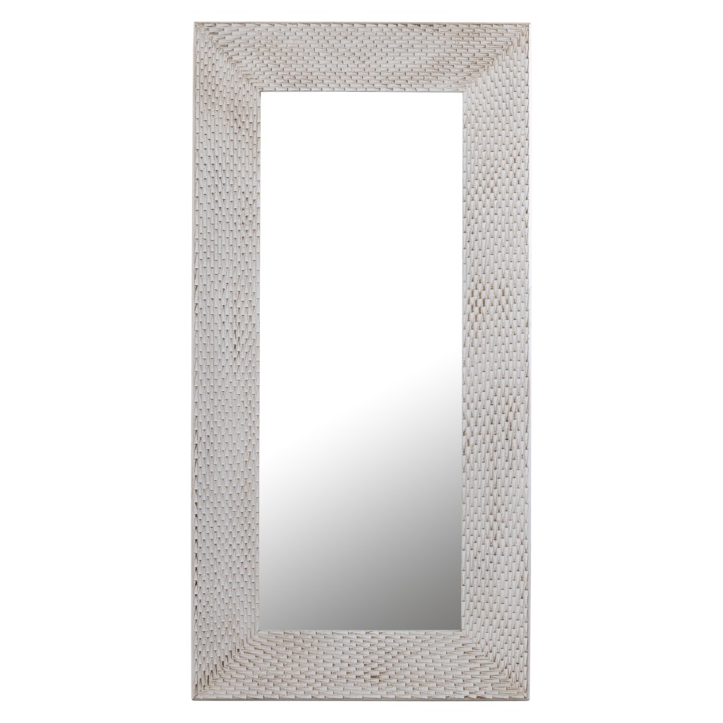 Chinasa White Rect Mdf Mirror Gold Finish Low