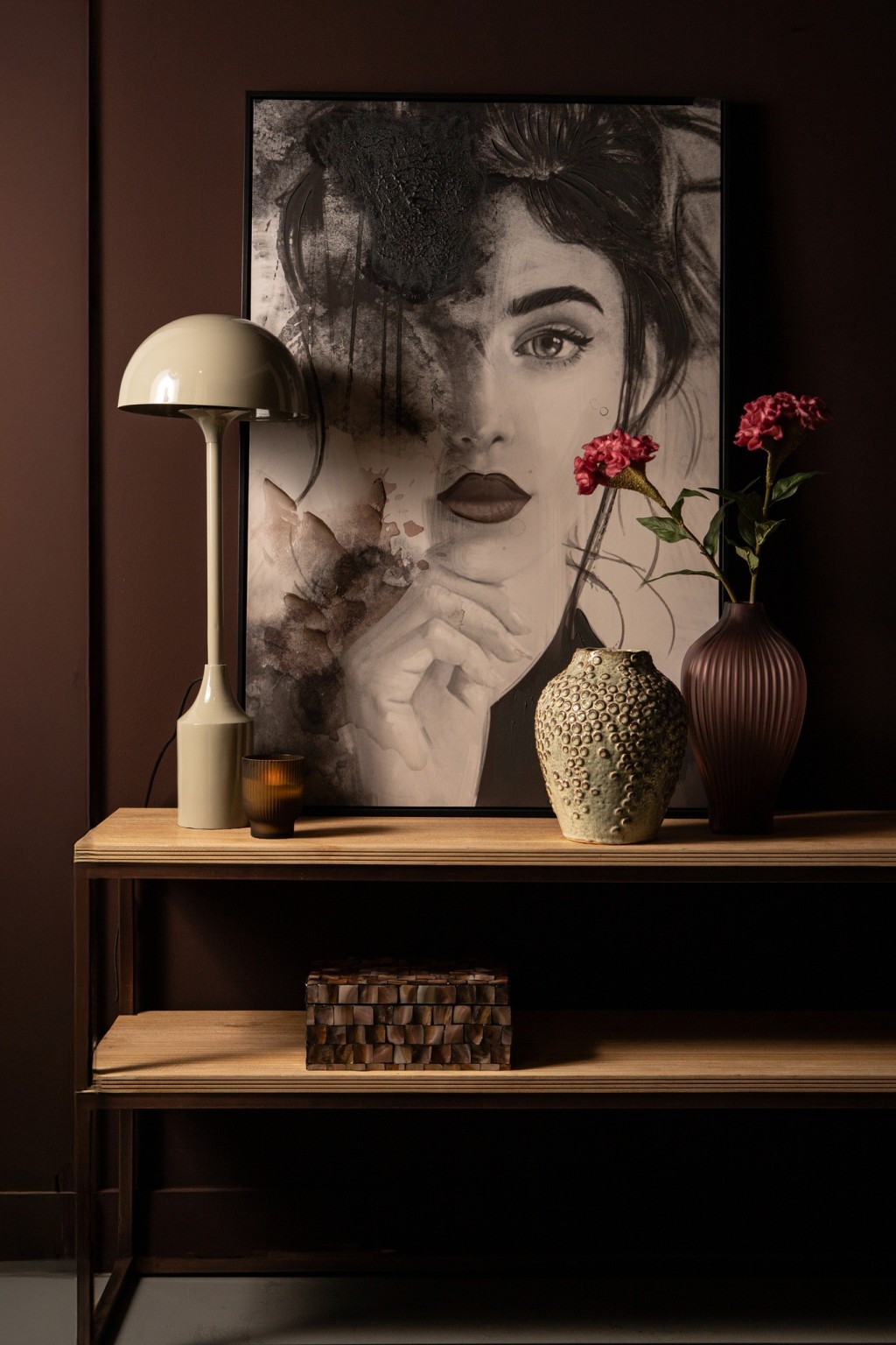 Tanaiya Cream Round Iron Table Lamp Round Cap