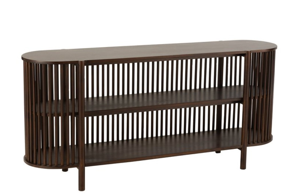 J-Line Console 2 Planks Conie Mango Wood Dark Brown