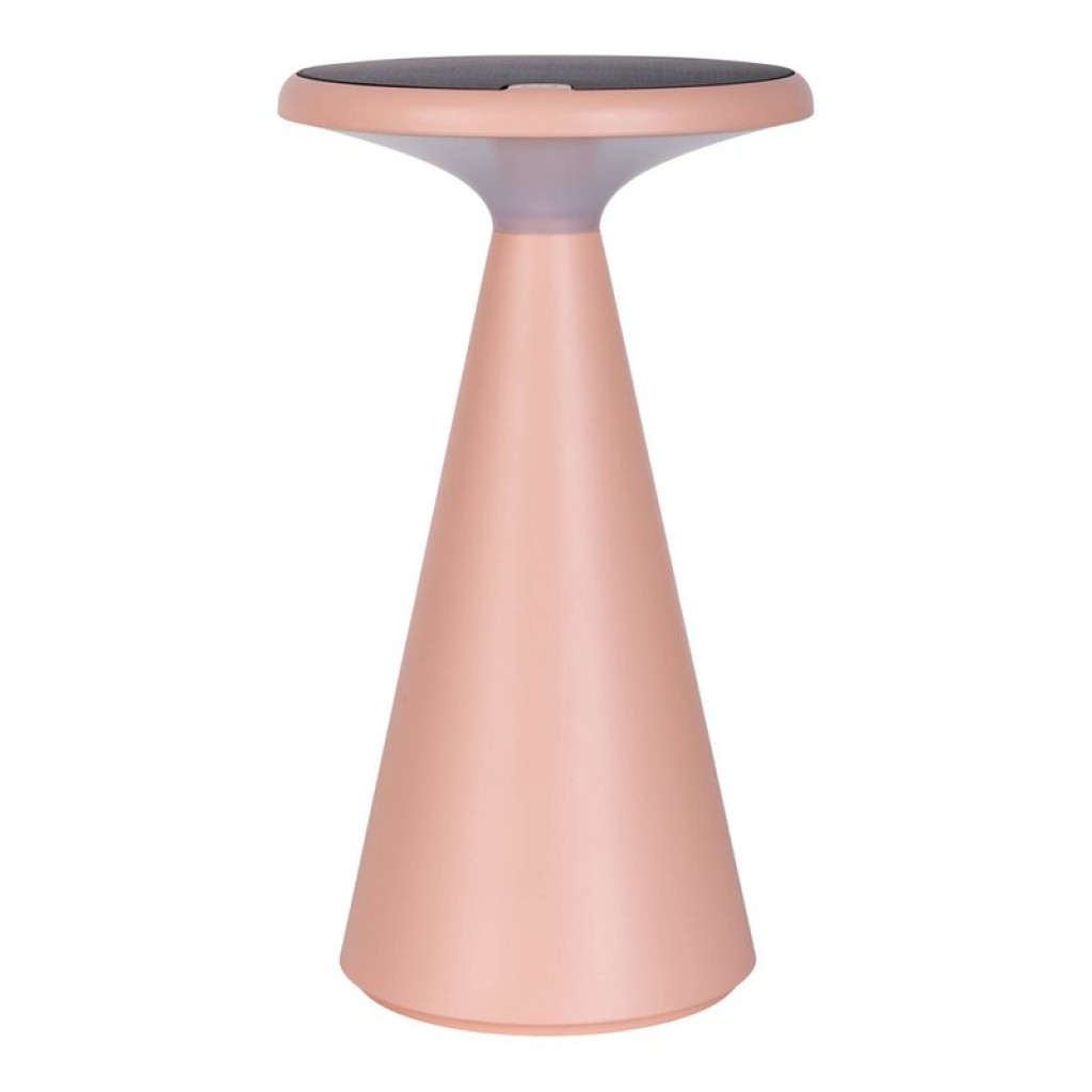 Solar battery table lamp "Palu" for outside and inside, made of plastic in pink, 20 cm high