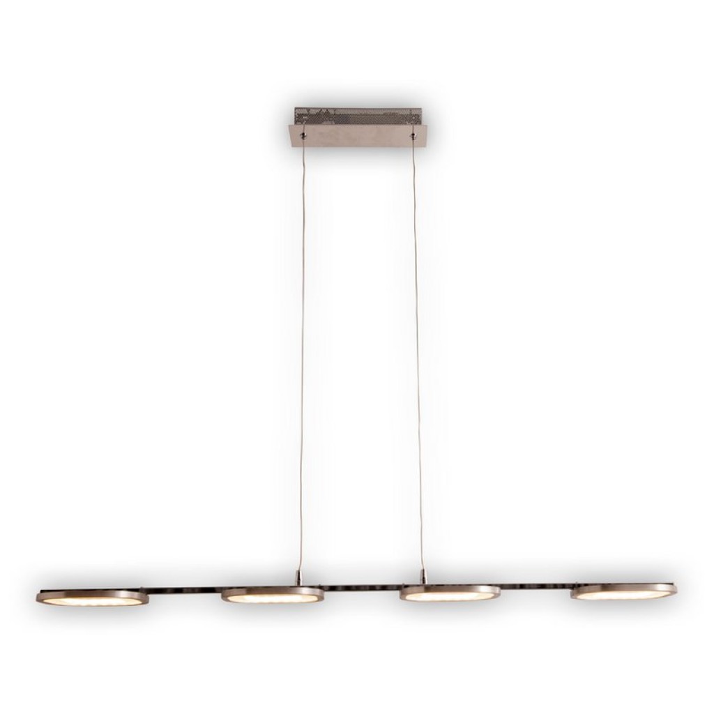 LED pendant light "Beam" made of metal and plastic in steel-blank, with integrated LED