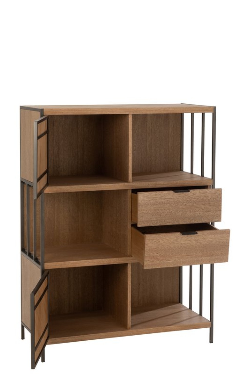 J-Line Compartments cupboard - wood/metal - natural