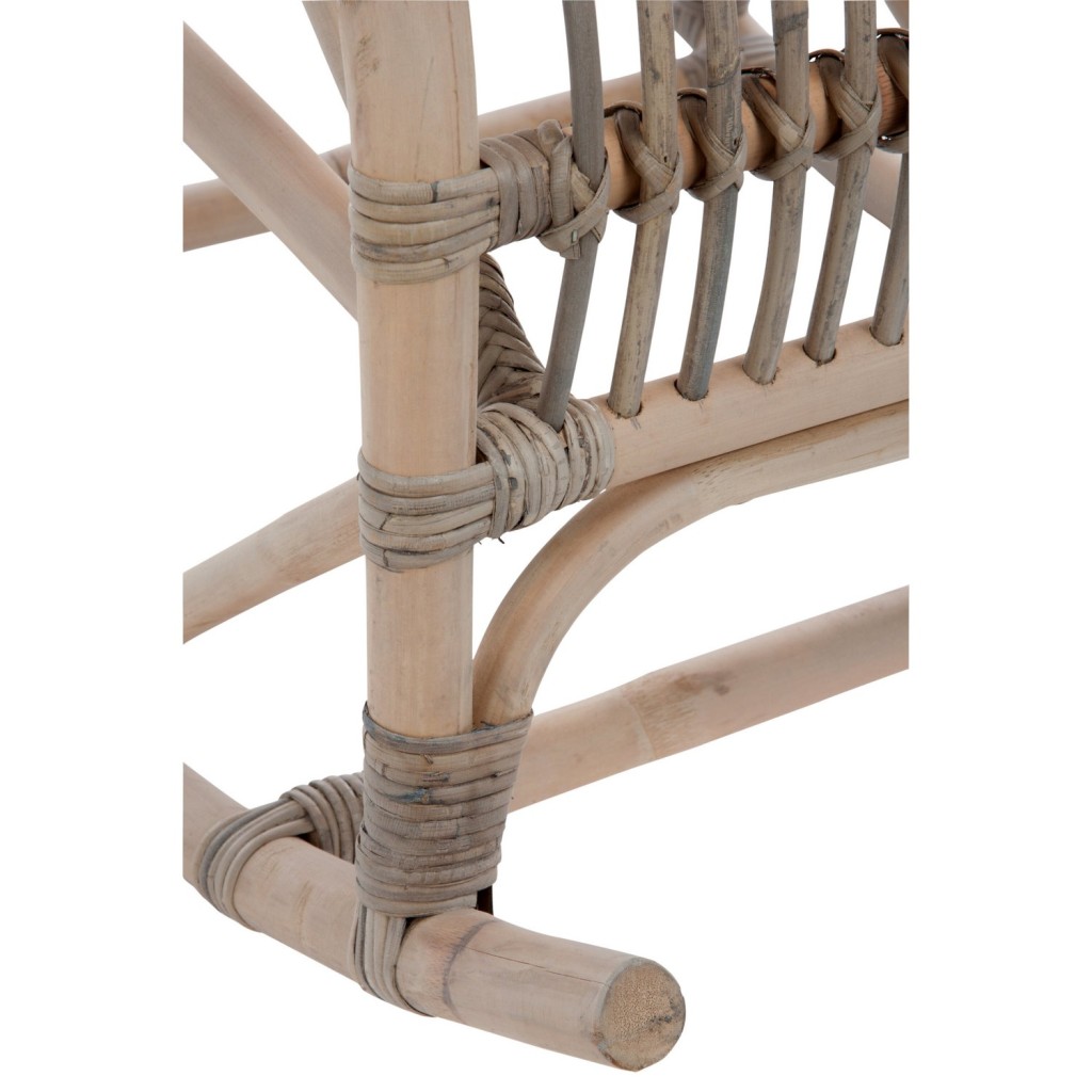 J-Line schommelstoel - rotan - grijs