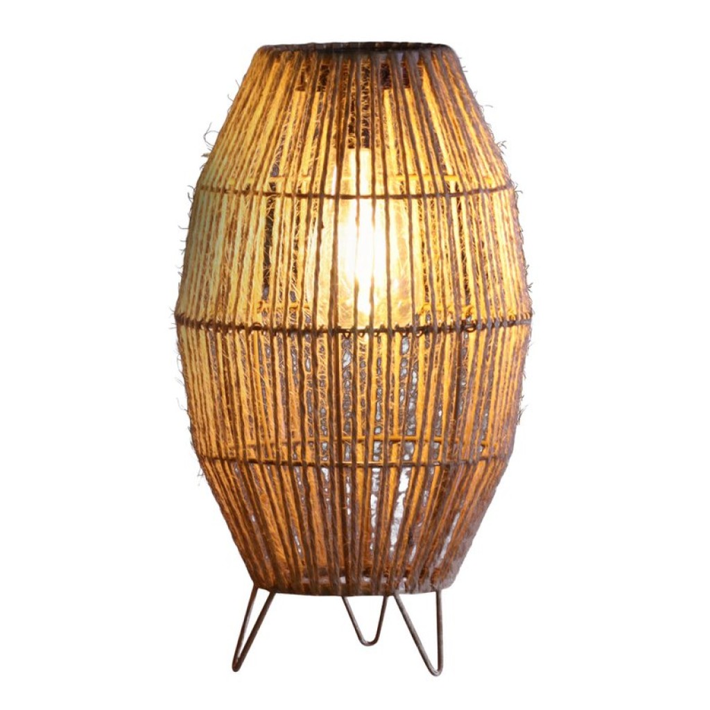 LED solar lamp "Korbinian" for garden and terrace, outdoor cheese made of metal, plastic and jute in nature, firmly built -in LEDs, solar lamp for the garden 34 x 19.58 cm