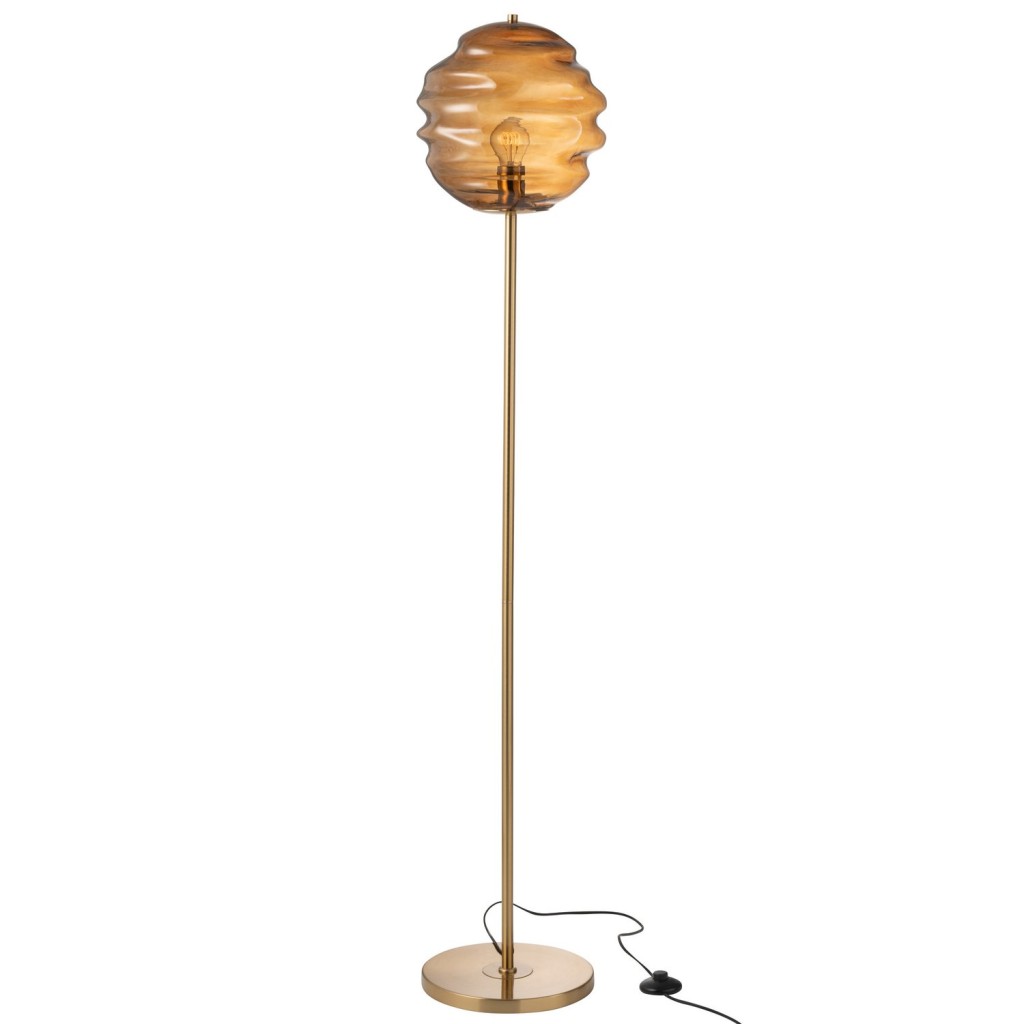 J-Line staanlamp Bijenkorf - glas - bruin
