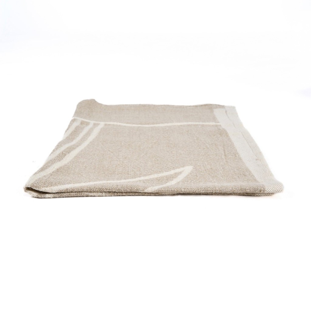 De Linnen Palmboom Keukenhanddoek - Natuurlijk Wit - 50x70